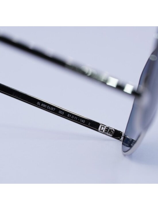 Saint Laurent SL690 DUST 003 Sunglasses Silver Aviator Frame, Blue Lenses main image 6